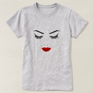 Augen Muttermal Schönheit Gesicht Wimpern & Rote L T-Shirt