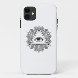 Augen-Pyramide-Symbol-Gekritzel iPhone 11 Hülle