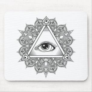 Augen-Pyramide-Symbol-Gekritzel Mousepad