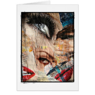 Augen und Lippen Collage Grunge Border, Jeder Anla