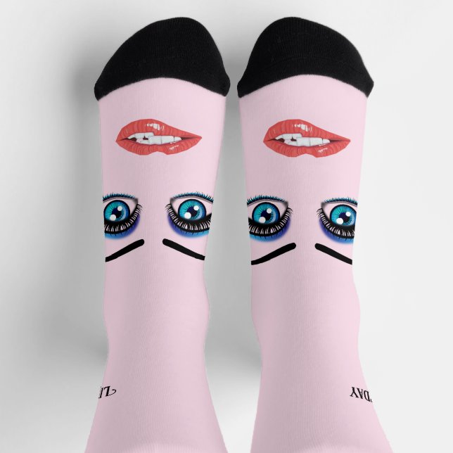 Augen und Lippen für Frauen Socken (Oben)