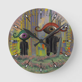 Augen verlassen die Stadt zu Fuß Runde Wanduhr