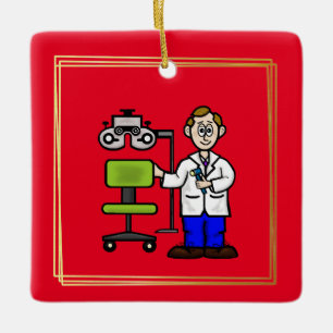 Augenarzt mit Prüfungsstuhl Ornament