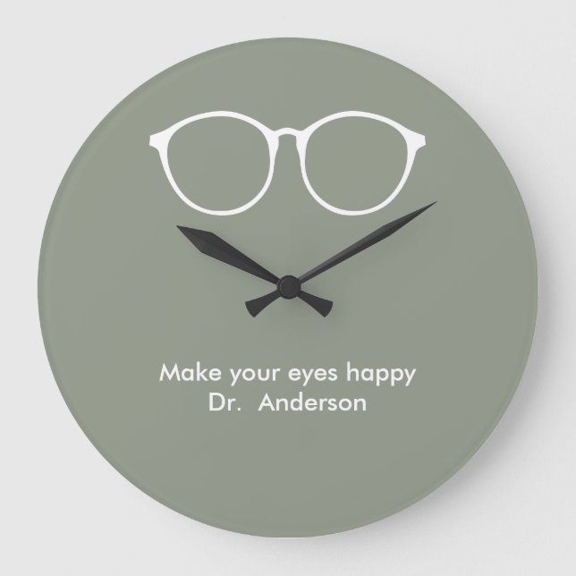 Augenarzt Optometriker Augenbrille Große Wanduhr (Vorderseite)
