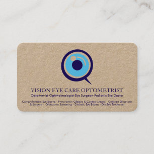 Augenarzt Optometrist Facharzt für Augenheilkunde Visitenkarte