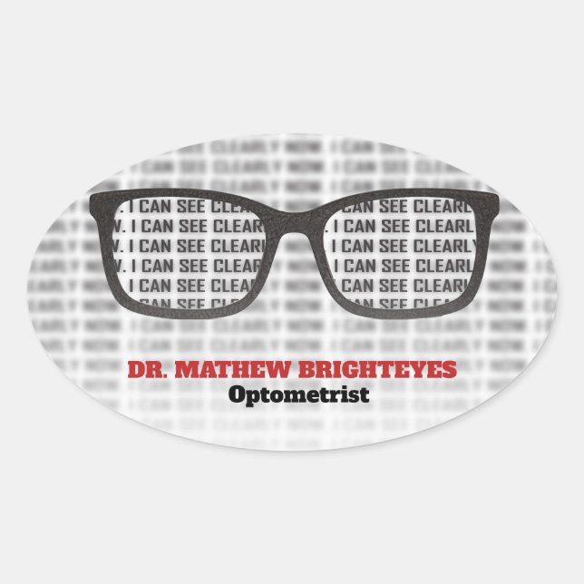 Augenarzt Ovaler Aufkleber (Vorderseite)