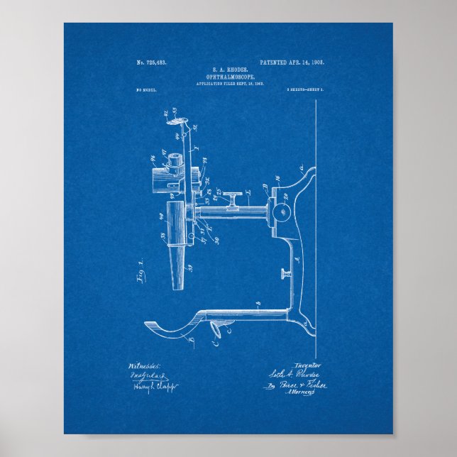 Augenarztpatent - Blueprint Poster (Vorne)