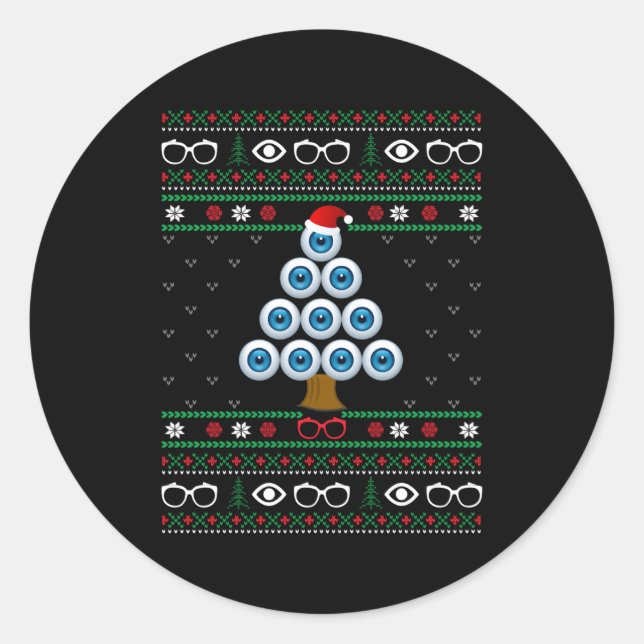 Augenballen-Optometrie Ugly Runder Aufkleber (Vorderseite)