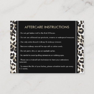 Augenblicke mit Leopard Print Aftercare Card Visitenkarte