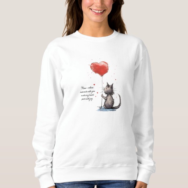Augenblicke mit Purr-fekt | Mittlere Liebe Sweatshirt (Vorderseite)