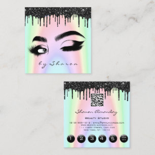 Augenbrauen Lash Black Tropfens 6 Punches QR-Code Quadratische Visitenkarte