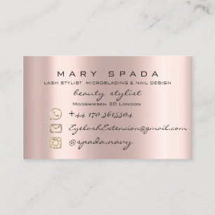 Augenbrauen Lashes Rosa Tropfen Lippen Visitenkarte