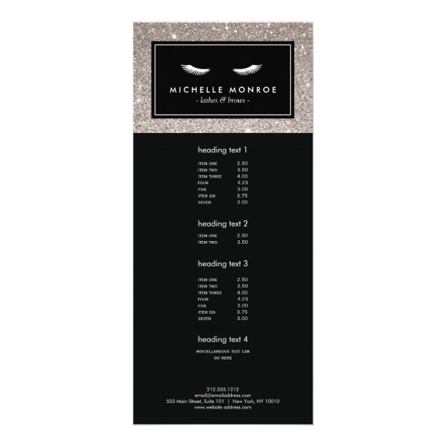 Augenbrauen mit Silberner Glitzer Werbekarte (Vorne)