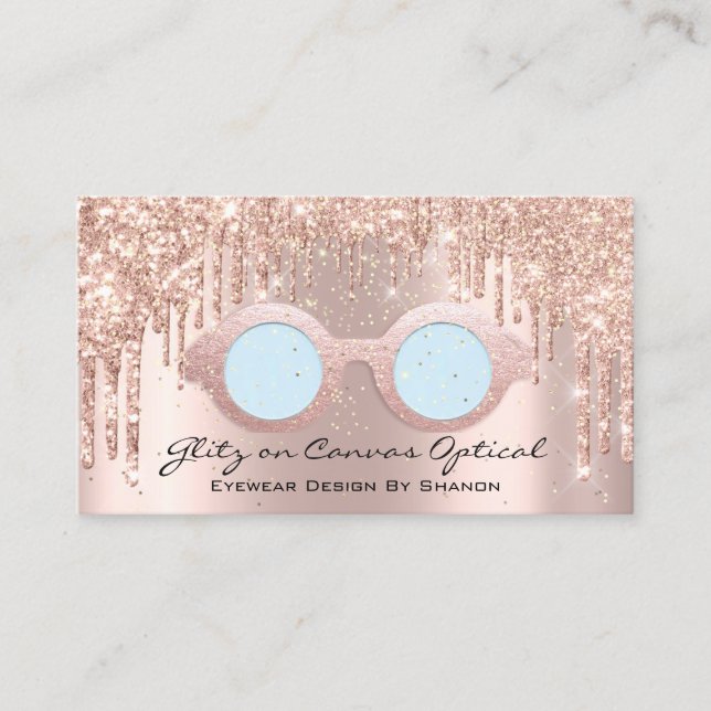 Augenbrauen Optikoptometriker Augenbrille Rose Bla Visitenkarte (Vorderseite)