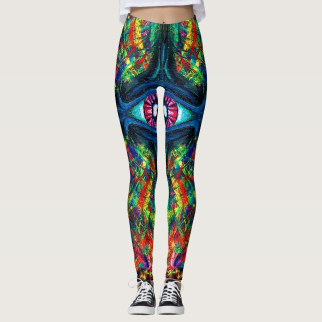 Augenbrauen- und Trippy-Malerei Leggings (Vorderseite)