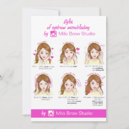 Augenbrauenmikroblading Aftercare Instruction Pink Einladung