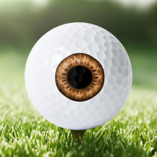 Augenbraun-Iris-Augenwitscher Golfball (Eyeball brown iris eye funny prank joke novelty golf balls)