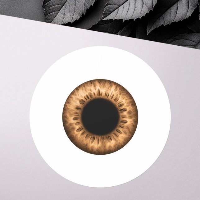 Augenbraun-Iris-Augenwitscher Runder Aufkleber (Eyeball brown iris eye funny prank joke novelty classic round sticker)