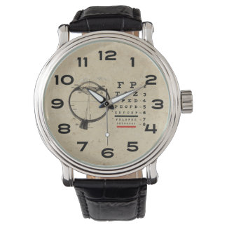 Augendiagramm des Vintagen Ophthalmologen Armbanduhr