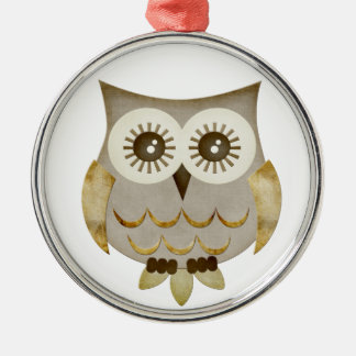 Augenen-Eulen-Verzierung Silbernes Ornament