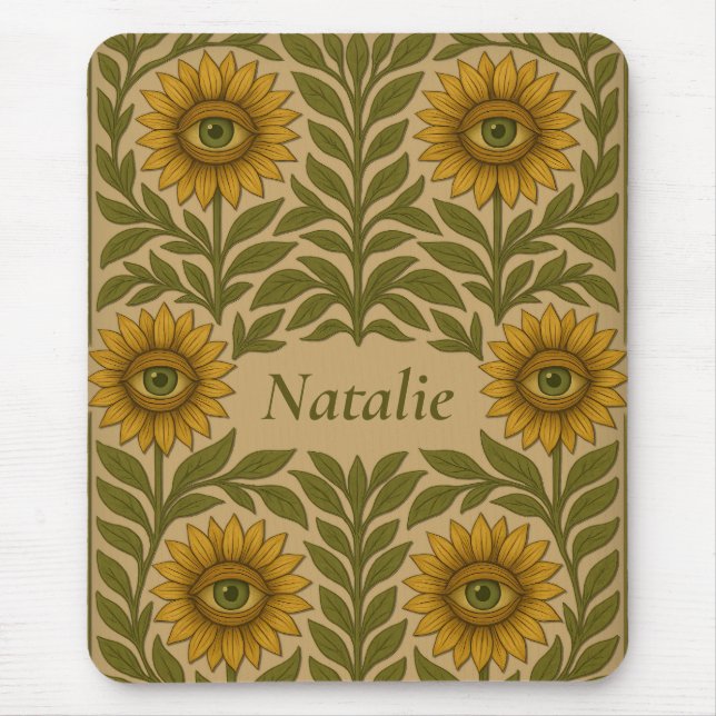 Augenersonnenblume Vintager Blumenkohl Individuell Mousepad (Vorne)