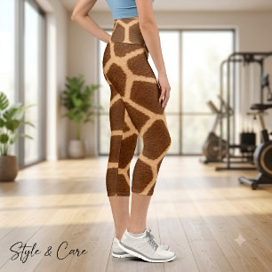Augenfällige Giraffen-Muster sanfte stilvolle Capr Capri Leggings