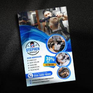 Augenfälliger Friseursalon Haarschneider Hairstyli Flyer