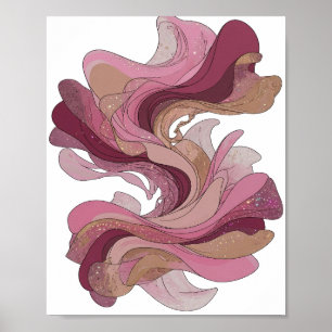 Augenfälliger Silberner KUNSTDruck ABSTRACTER KUNS Poster