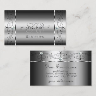 Augenfänge Silberschmuck mit Monogramm gequetscht Visitenkarte