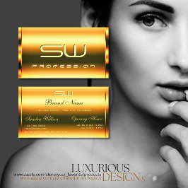 Augenfänger hell schimmernd Orange und Monogramm Visitenkarte