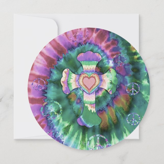 Augenfarbe Rosa Kreuzfarbe Einladung (Rückseite)