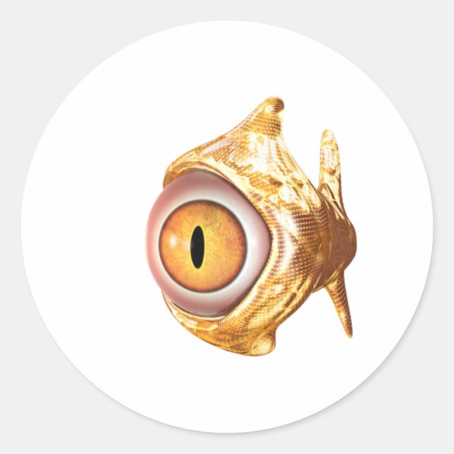 Augenfisch Runder Aufkleber (Vorderseite)