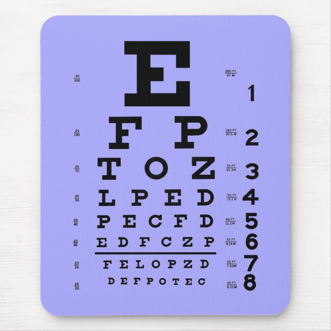 Augenheilkunde-Optometrie-Augen-Diagramm-Singrün Mousepad (Vorne)