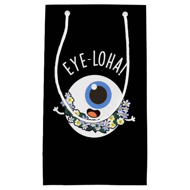 Augenloha Funny Eye Pun Dark BG Kleine Geschenktüte (Vorderseite)