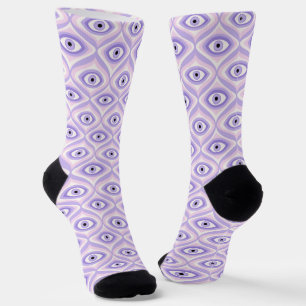 Augenmuster in Pastell Lila Socken