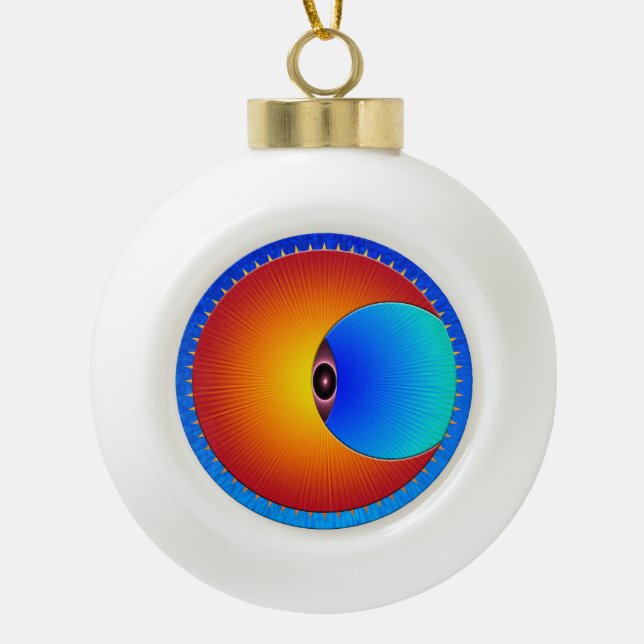 Augenpartie der Keramik Kugel-Ornament (Vorderseite)