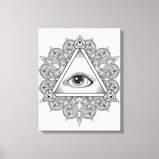 Augenpyramid Symbol Doodle 6 Leinwanddruck (Vorderseite)