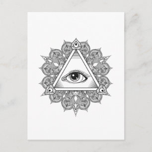 Augenpyramide Symbol Doodle Postkarte