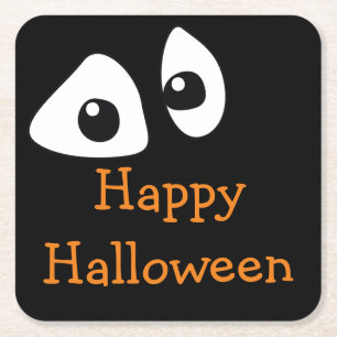 Augenschauen in den dunklen, glücklichen Halloween Rechteckiger Pappuntersetzer