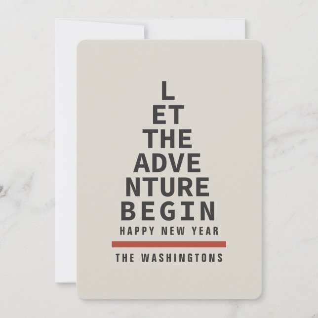 AUGENTEST NEUJAHRESKARTE FEIERTAGSKARTE (Vorderseite)