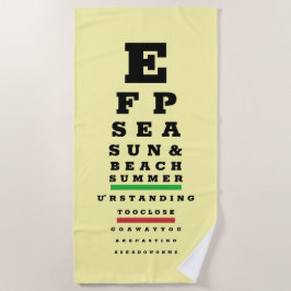 Augentest Snellen Diagramm des Optometrikers Strandtuch
