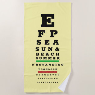 Augentest Snellen Diagramm des Optometrikers Strandtuch