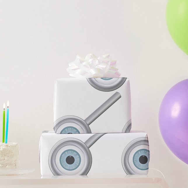 Augenuntersuchung mit Eyeball Magnifying Glass Fun Geschenkpapier (Von Creator hochgeladen)