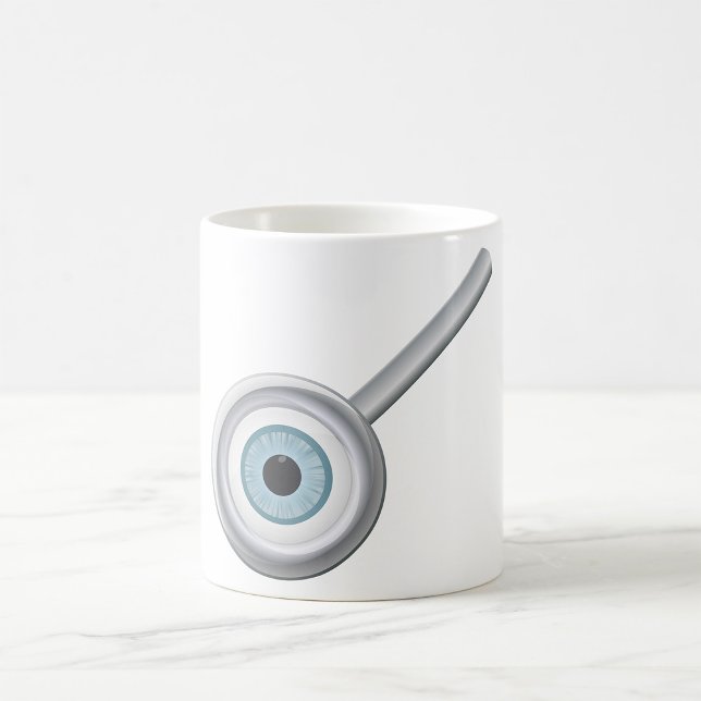 Augenuntersuchung mit Eyeball Magnifying Glass Fun Kaffeetasse (Von Creator hochgeladen)