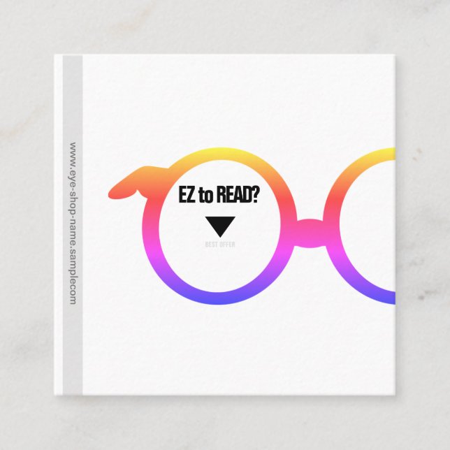 Augenwarengeschäft Quadratische Visitenkarte (Vorderseite)