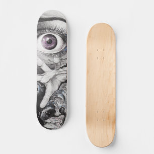 Augfische und handfische Coole Surreal zeichnend K Skateboard