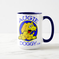 Augie Hündchen-Cartoon-Logo-Kaffee-Tasse
