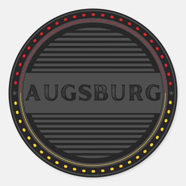 Augsburg City Pride Emblem – Deutsche Identität Runder Aufkleber (Vorderseite)