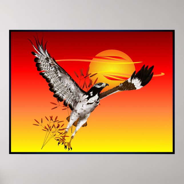 Augur trifft sich mit der Morgensonne. 4x3-Poster Poster (Vorne)
