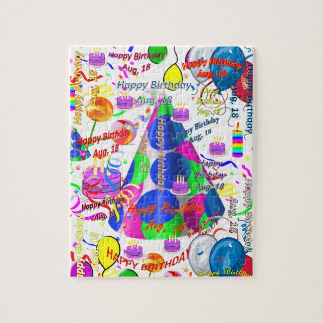 August, 18 Geburtstag Jigsaw Puzzle (Vertikal)